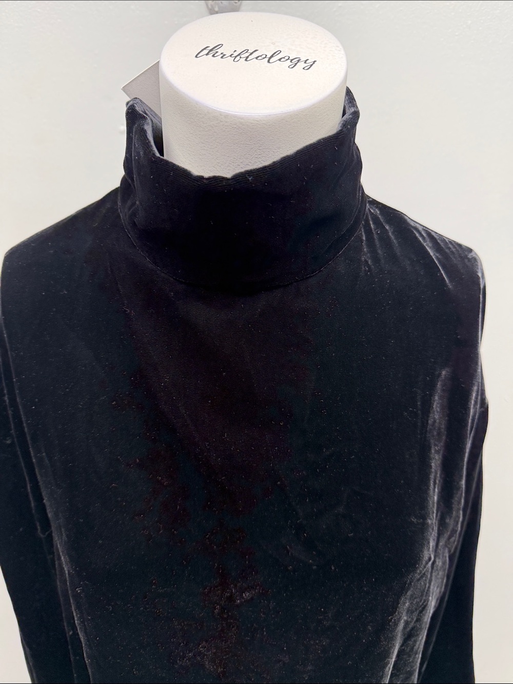 Emerson Fry Edie Dress Mini Long Sleeve Silk Velvet Turtleneck Black New Nwt Xs — image 3 of 8